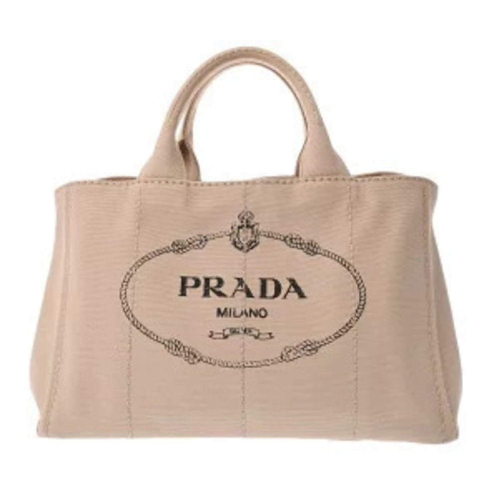 Prada Canapa Tote Beige Cream Canvas Handbag